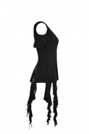  Gothic elegant short sleeves T-shirt Punk Rave OT-499TDF/BK -  