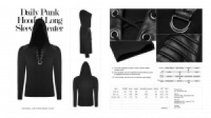 Daily Punk Hooded Long sleeve Sweater Punk Rave OT-514WYM/BK -  