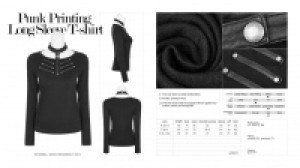  Punk Daily Hang long Sleeve T-shirt Punk Rave OT-528TCF/BK -  