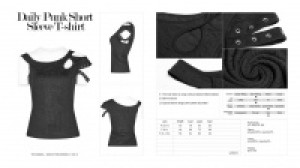  Daily Punk Short Sleeve T-shirt Punk Rave OT-548TDF/BK -  
