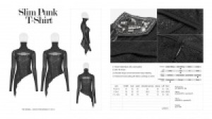  Slim Punk T-Shirt Punk Rave OT-554TCF/BK -  