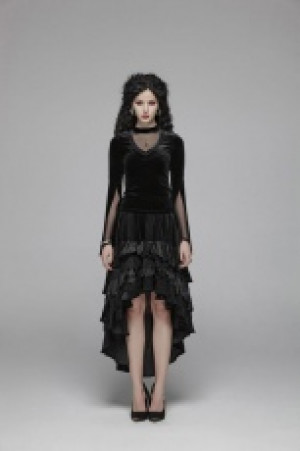  Gothic Double Layer Sleeve T-shirt Punk Rave OT-568TCF/BK -  