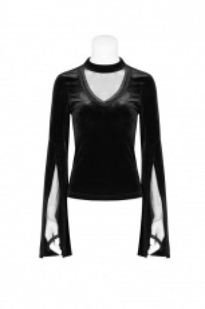  Gothic Double Layer Sleeve T-shirt Punk Rave OT-568TCF/BK -  