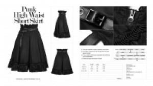     Punk High Waist Short Skirt Punk Rave WQ-353BQF/BK -  