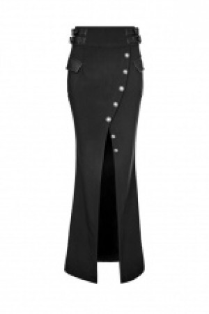  Military Uniform Long Half Skirt Punk Rave WQ-357BQF/BK /  / -  