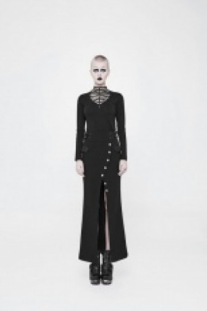  Military Uniform Long Half Skirt Punk Rave WQ-357BQF/BK /  / -  
