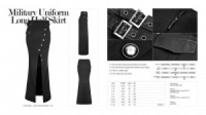  Military Uniform Long Half Skirt Punk Rave WQ-357BQF/BK /  / -  
