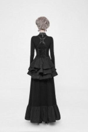  Steampunk Two Wear Long Dress Punk Rave WQ-361LQF/BK-ST -  