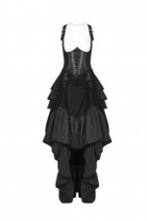  Steampunk Two Wear Long Dress Punk Rave WQ-361LQF/BK-ST -  