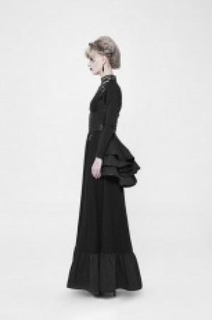  Steampunk Two Wear Long Dress Punk Rave WQ-361LQF/BK-ST -  