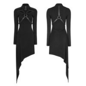  Punk Slant Hem Knit Dress Punk Rave WQ-365LQF/BK -  