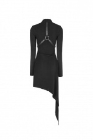  Punk Slant Hem Knit Dress Punk Rave WQ-365LQF/BK -  