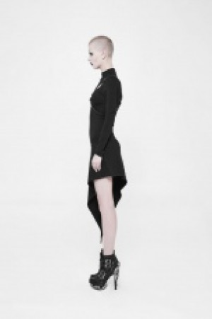  Punk Slant Hem Knit Dress Punk Rave WQ-365LQF/BK -  