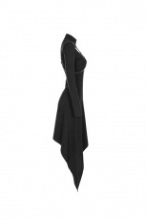  Punk Slant Hem Knit Dress Punk Rave WQ-365LQF/BK -  