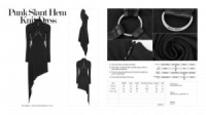  Punk Slant Hem Knit Dress Punk Rave WQ-365LQF/BK -  