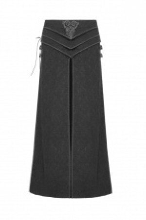  Gothic Retro Jacquard Skirt Punk Rave WQ-371BQM/BK -  
