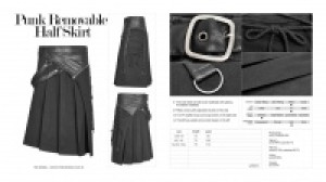  Punk Removable Half Skirt Punk Rave WQ-372BQM/BK -  