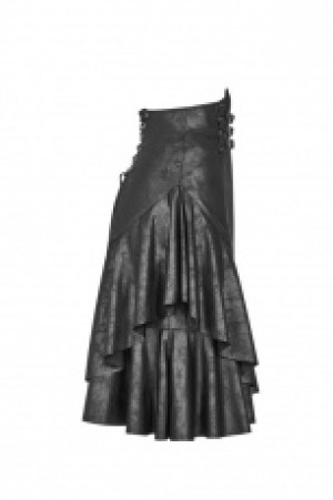  Punk High Waist Stretch Half Skirt Punk Rave WQ-379BQF/BK -  