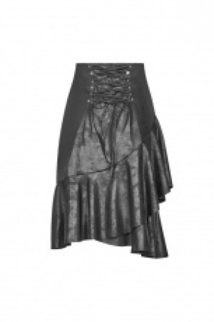  Punk High Waist Stretch Half Skirt Punk Rave WQ-379BQF/BK -  