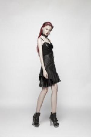  Punk High Waist Stretch Half Skirt Punk Rave WQ-379BQF/BK -  