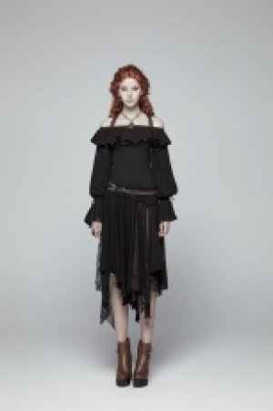  Steam Punk Half Skirt Punk Rave WQ-381BQF/BK -  
