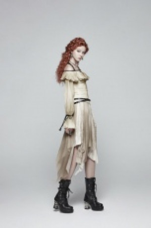  Steam Punk Half Skirt Punk Rave WQ-381BQF/WH -  