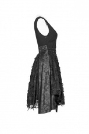  Punk Deep V Dress Punk Rave WQ-384LQF/BK -  