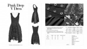  Punk Deep V Dress Punk Rave WQ-384LQF/BK -  