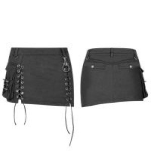  Steampunk Asymmetric Skirt Punk Rave WQ-400BQF/BK -  