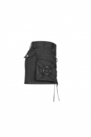  Steampunk Asymmetric Skirt Punk Rave WQ-400BQF/BK -  