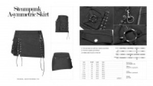  Steampunk Asymmetric Skirt Punk Rave WQ-400BQF/BK -  