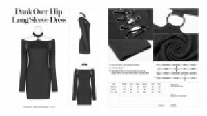  Punk Over Hip Long Sleeve Dress Punk Rave WQ-405LQF/BK -  