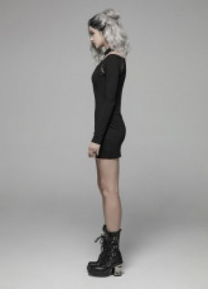  Punk Over Hip Long Sleeve Dress Punk Rave WQ-405LQF/BK -  