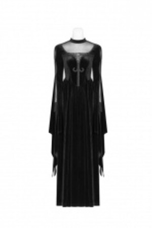  Gothic Double Layer Sleeve Dress Punk Rave WQ-406LQF/BK -  