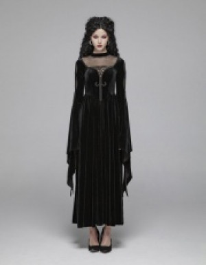  Gothic Double Layer Sleeve Dress Punk Rave WQ-406LQF/BK -  