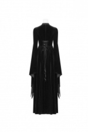  Gothic Double Layer Sleeve Dress Punk Rave WQ-406LQF/BK -  