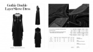  Gothic Double Layer Sleeve Dress Punk Rave WQ-406LQF/BK -  