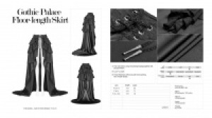  Gothic Palace Floor-length Skirt Punk Rave WQ-407BQF/BK -  