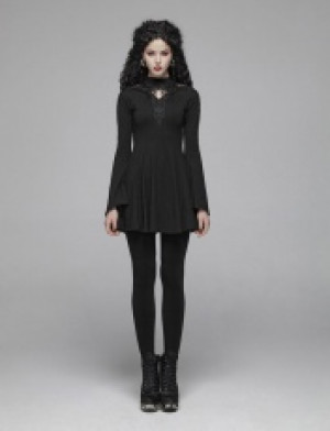  Gothic Hollow-out A hem Pendulum Dress Punk Rave WQ-412LQF/BK -  