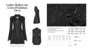  Gothic Hollow-out A hem Pendulum Dress Punk Rave WQ-412LQF/BK -  