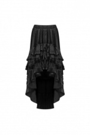  Gothic Dark Grain Velvet Half Skirt Punk Rave WQ-413BQF/BK -  