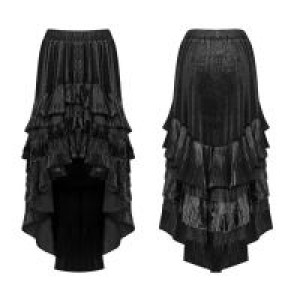  Gothic Dark Grain Velvet Half Skirt Punk Rave WQ-413BQF/BK -  