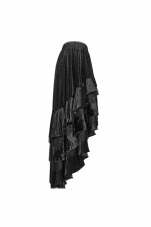  Gothic Dark Grain Velvet Half Skirt Punk Rave WQ-413BQF/BK -  