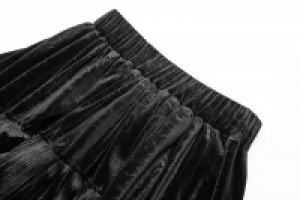  Gothic Dark Grain Velvet Half Skirt Punk Rave WQ-413BQF/BK -  