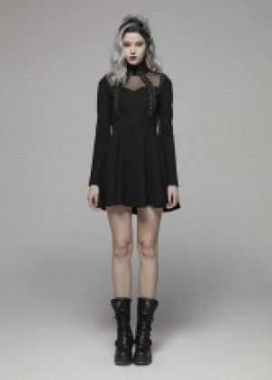  PUNK Long Sleeve Dress Punk Rave WQ-415LQF/BK -  