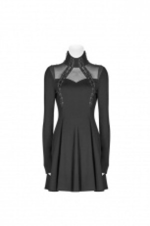  PUNK Long Sleeve Dress Punk Rave WQ-415LQF/BK -  
