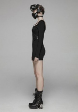  Sexy Punk Skinny Dress Punk Rave WQ-416LQF/BK -  