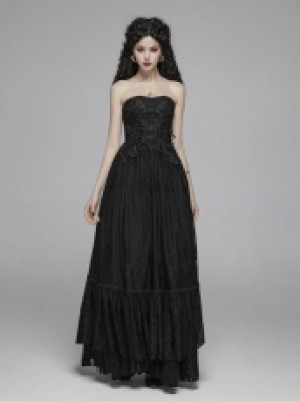  Gothic Long Lace Dress Punk Rave WQ-421LQF/BK -  
