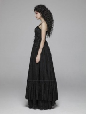 Gothic Long Lace Dress Punk Rave WQ-421LQF/BK -  
