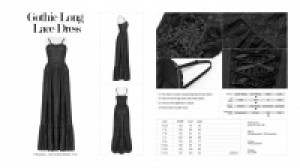  Gothic Long Lace Dress Punk Rave WQ-421LQF/BK -  